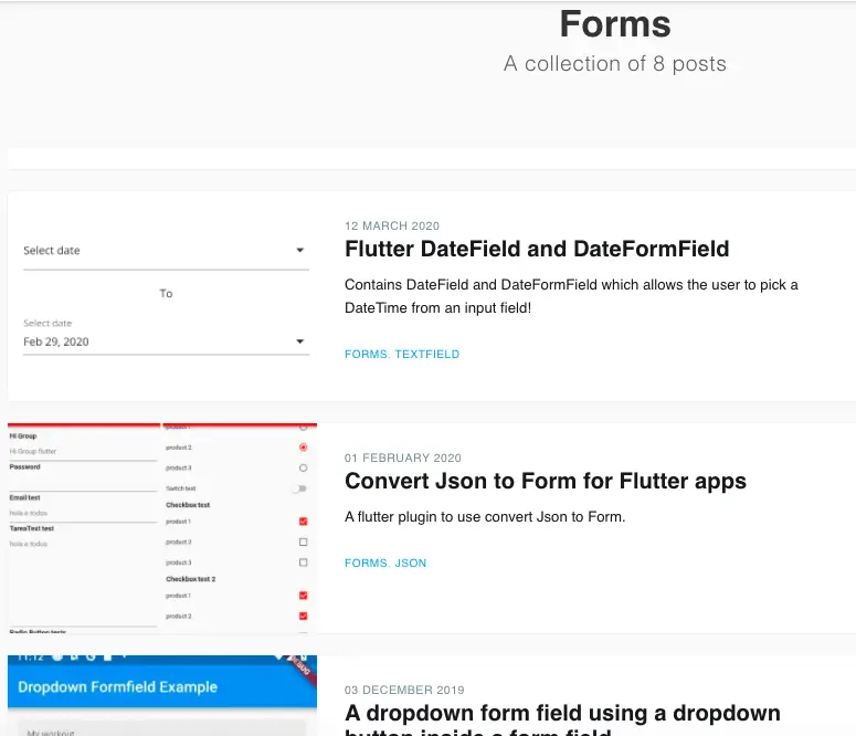 Flutter Awesome forms resources