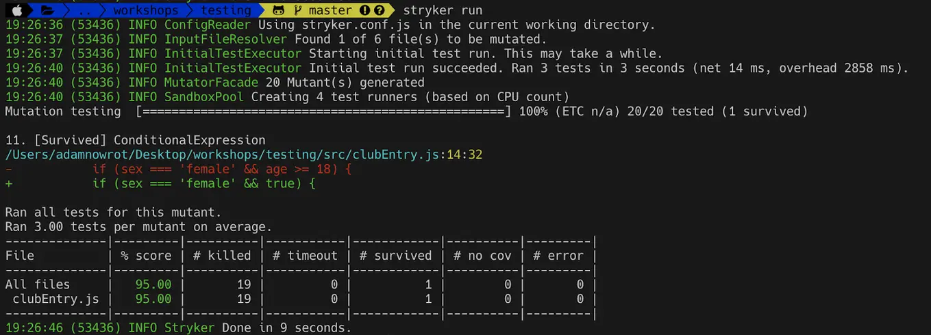 mutation testing code