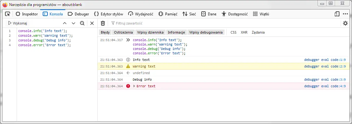 Console object content types