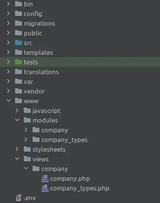 Mixed app structure example
