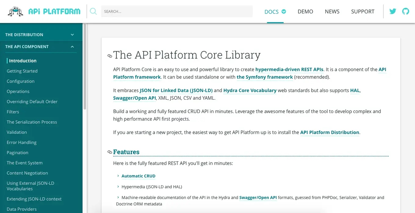Updated documentation of API Platform is now clear and useful