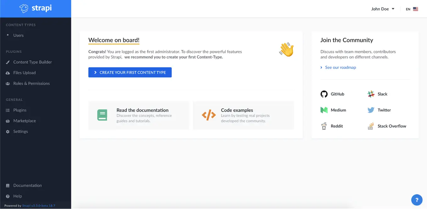 A screenshot of admin panel