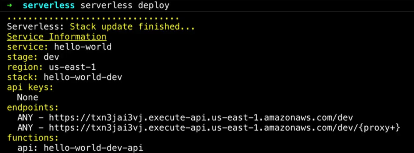 serverless framework deployment