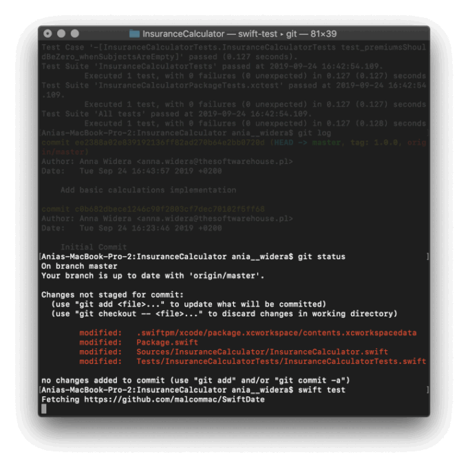 Gif showing how to run a test.