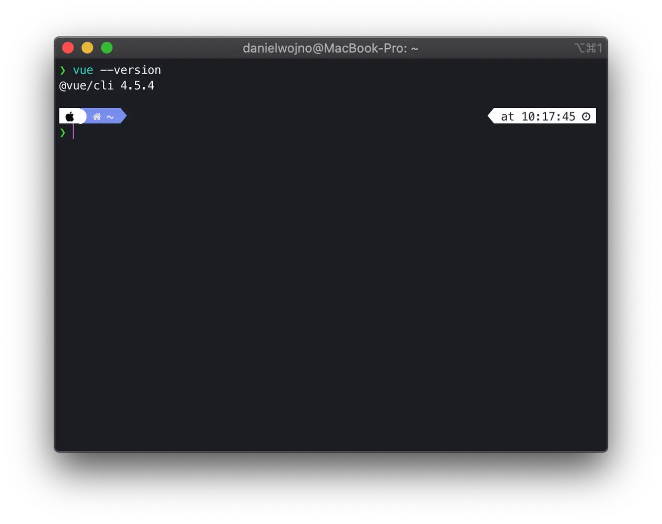 Vue CLI installation screenshot