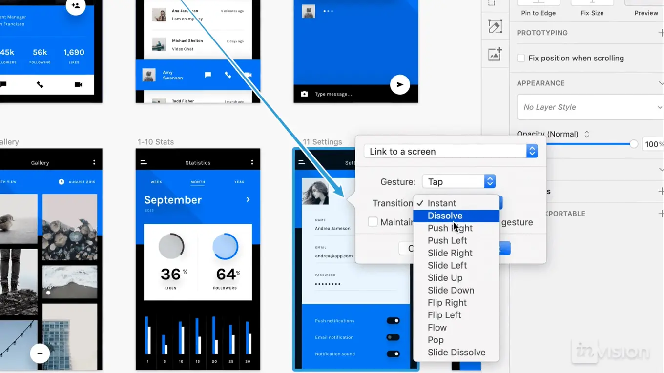 web app user interface