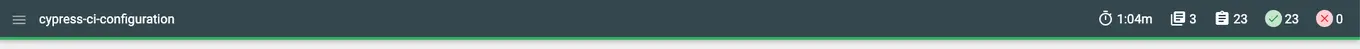 A top bar of report in Cypress CI configuration