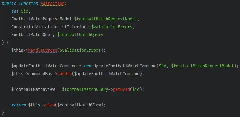 Screenshot showing the finished CQRS refactor