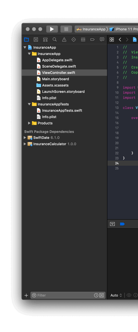 Gif showing a package in edit mode.