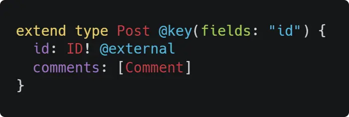 Comments service code screenshot