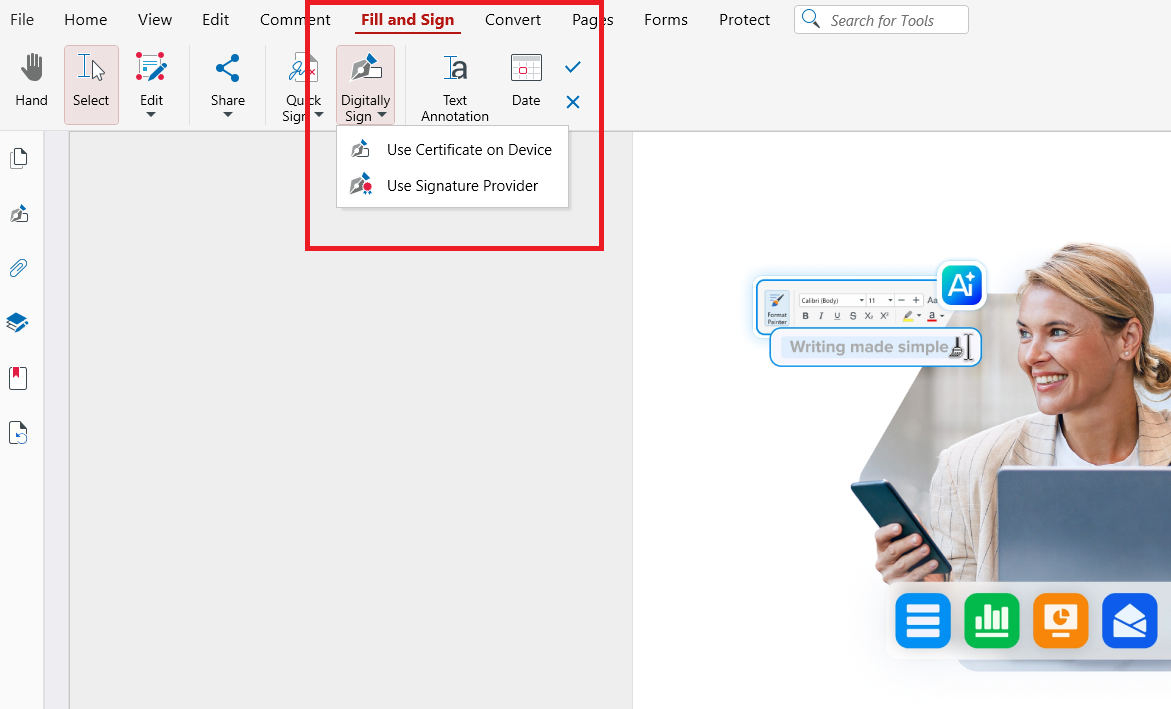 How to Save a Google Doc as a PDF The Digitally Sign option in MobiPDF