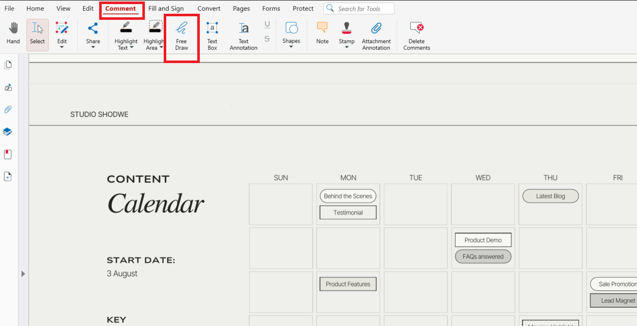 How to draw on a PDF - a complete 2026 guide Go to Free Draw feature in MobiPDF
