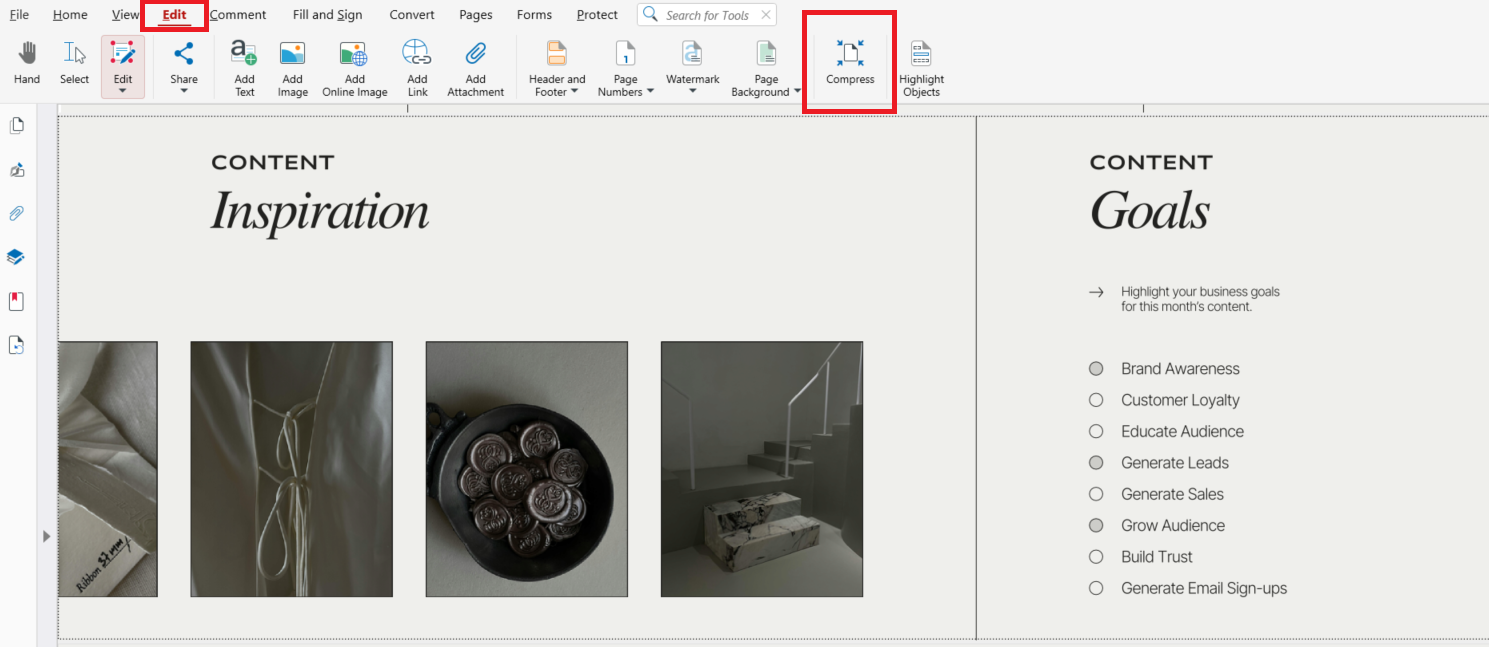 How to compress a PDF: a practical 2026 guide Go to Edit and Compress to start compressing a PDF