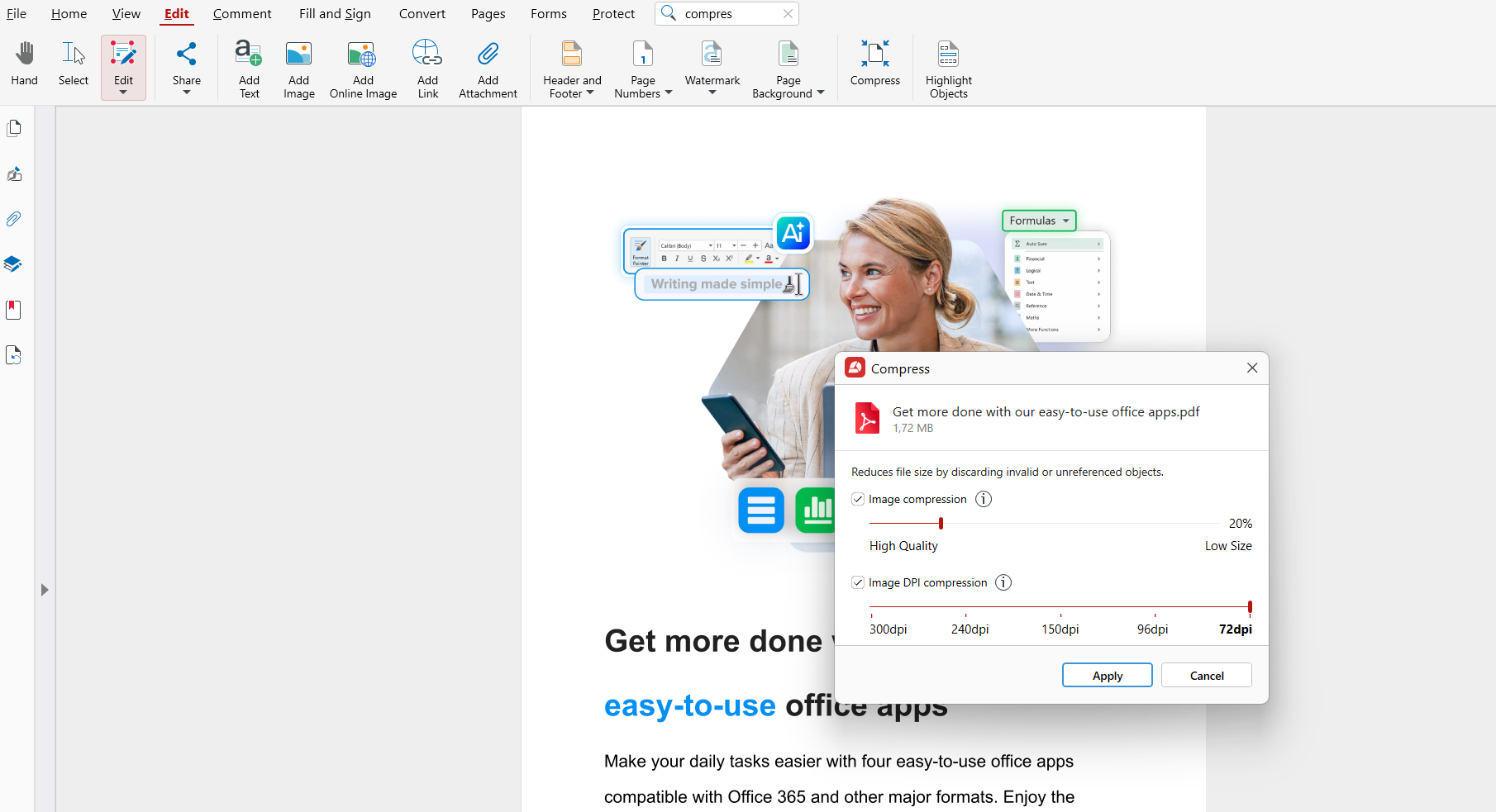 How to Save a Google Doc as a PDF Compressing and changing the size of a pdf in MobiPDF