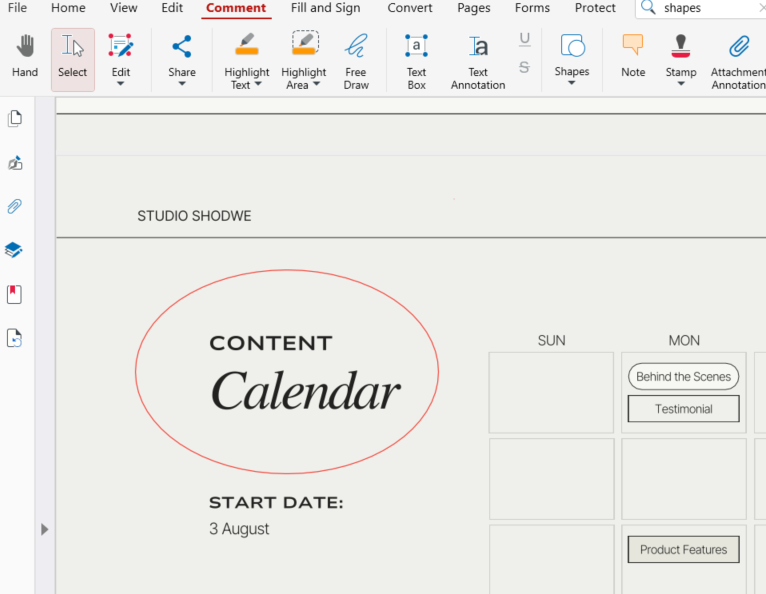 How to draw on a PDF - a complete 2026 guide Adding an ellypse in MobiPDF