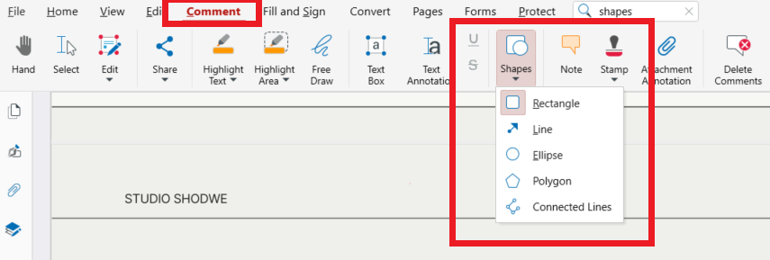 How to draw on a PDF - a complete 2026 guide Selecting Shapes in MobiPDF