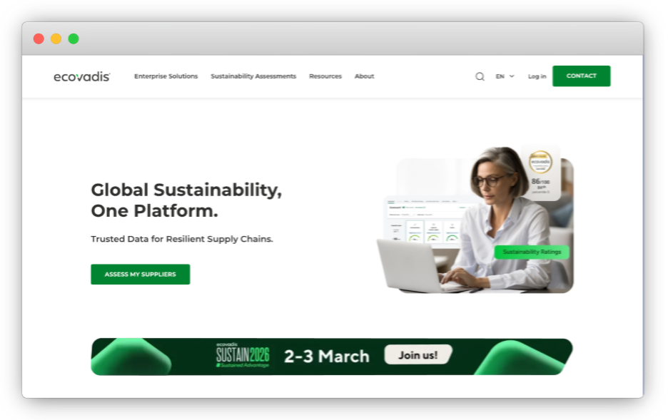 EcoVadis homepage