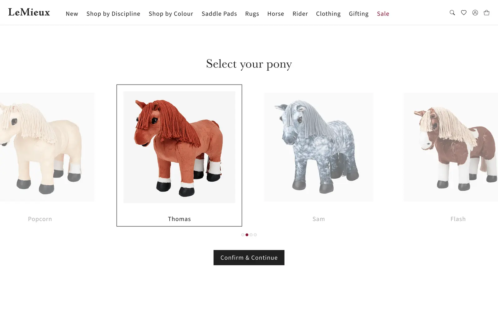 LeMieux outfit builder: choosing a toy pony