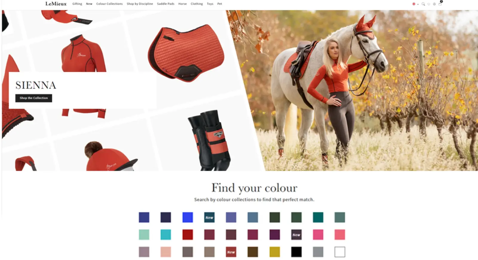 LeMieux 'Find your colour' collection browser