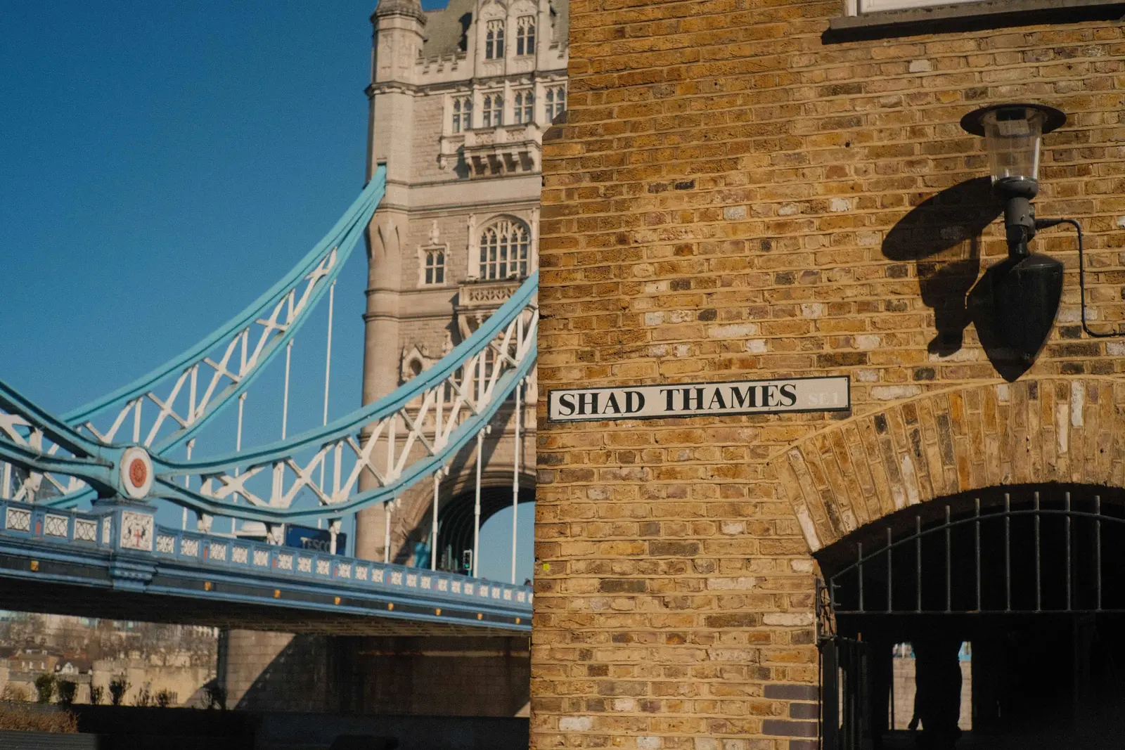 Tower Bridge seen from Shad Thames