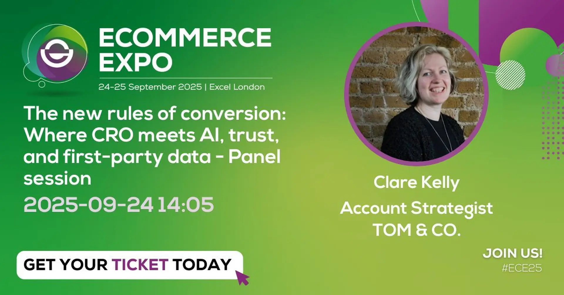 Clare Kelly hosts a CRO panel at eCommerce Expo