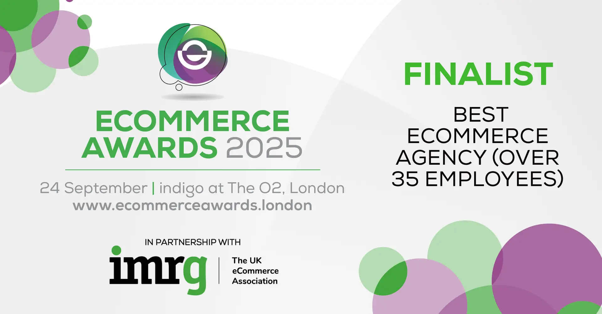 We're Finalists! Best E-commerce Agency – eCommerce Awards 2025