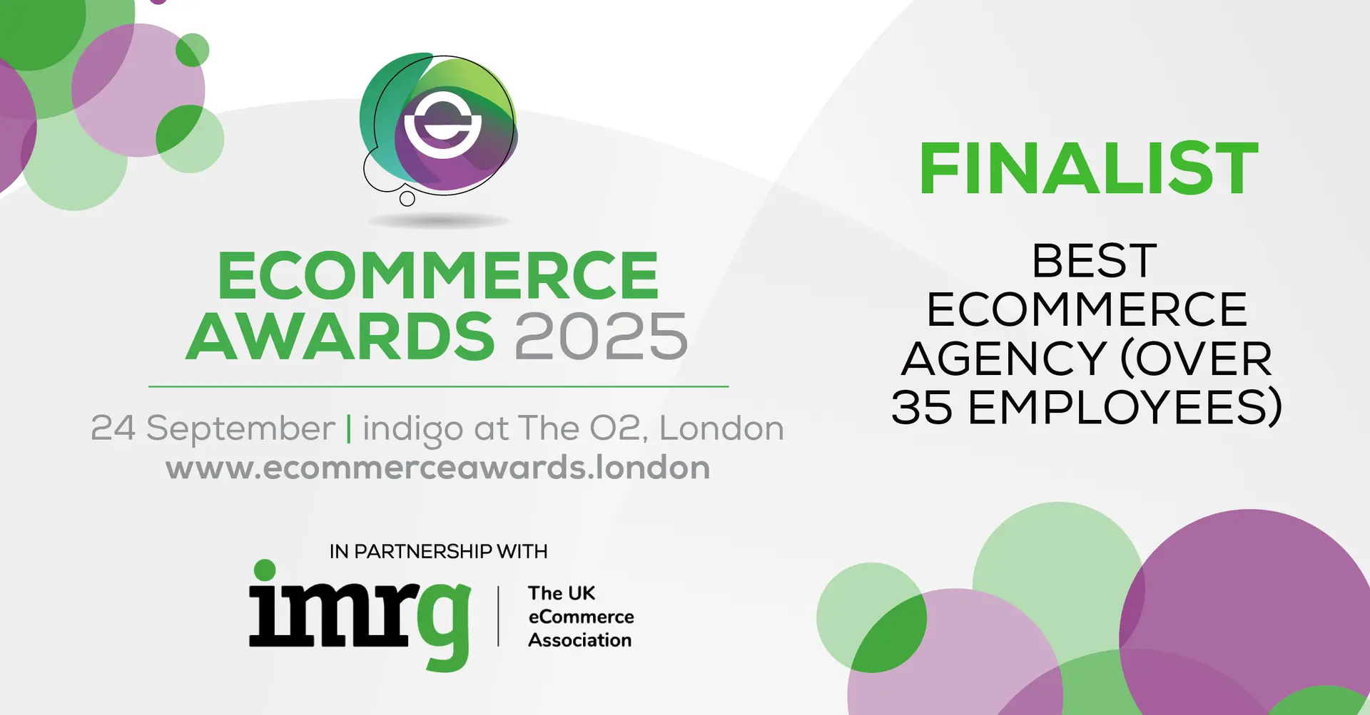 We're Finalists! Best E-commerce Agency – eCommerce Awards 2025