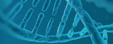 Stylised DNA double helix illustration representing genomic analysis and DNA extraction workflows for plant and animal samples.