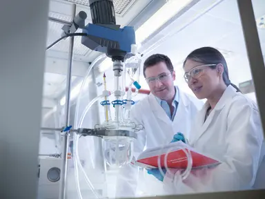Laboratory scientists conducting genomics testing.