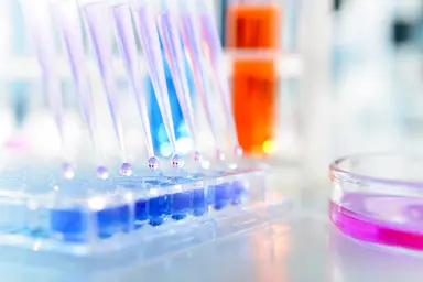 Multichannel pipettes dispensing liquid samples into a microplate during next-generation sequencing workflow preparation, supporting library preparation, sample processing and high-throughput genomic analysis.