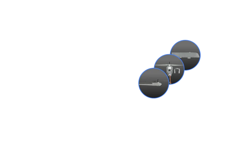 Commercial drone Drones for Commercial Use | DeltaQuad Evo Enterprise | Close ups of three modular drone parts