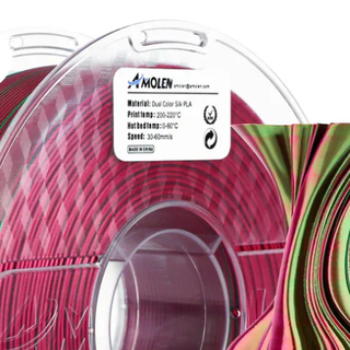 Amolen Silk Dual Red Green filament sample