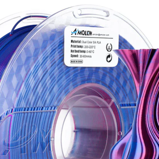 Amolen Silk Dual Red Blue filament sample