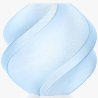 PLA Translucent Ice Blue filament sample