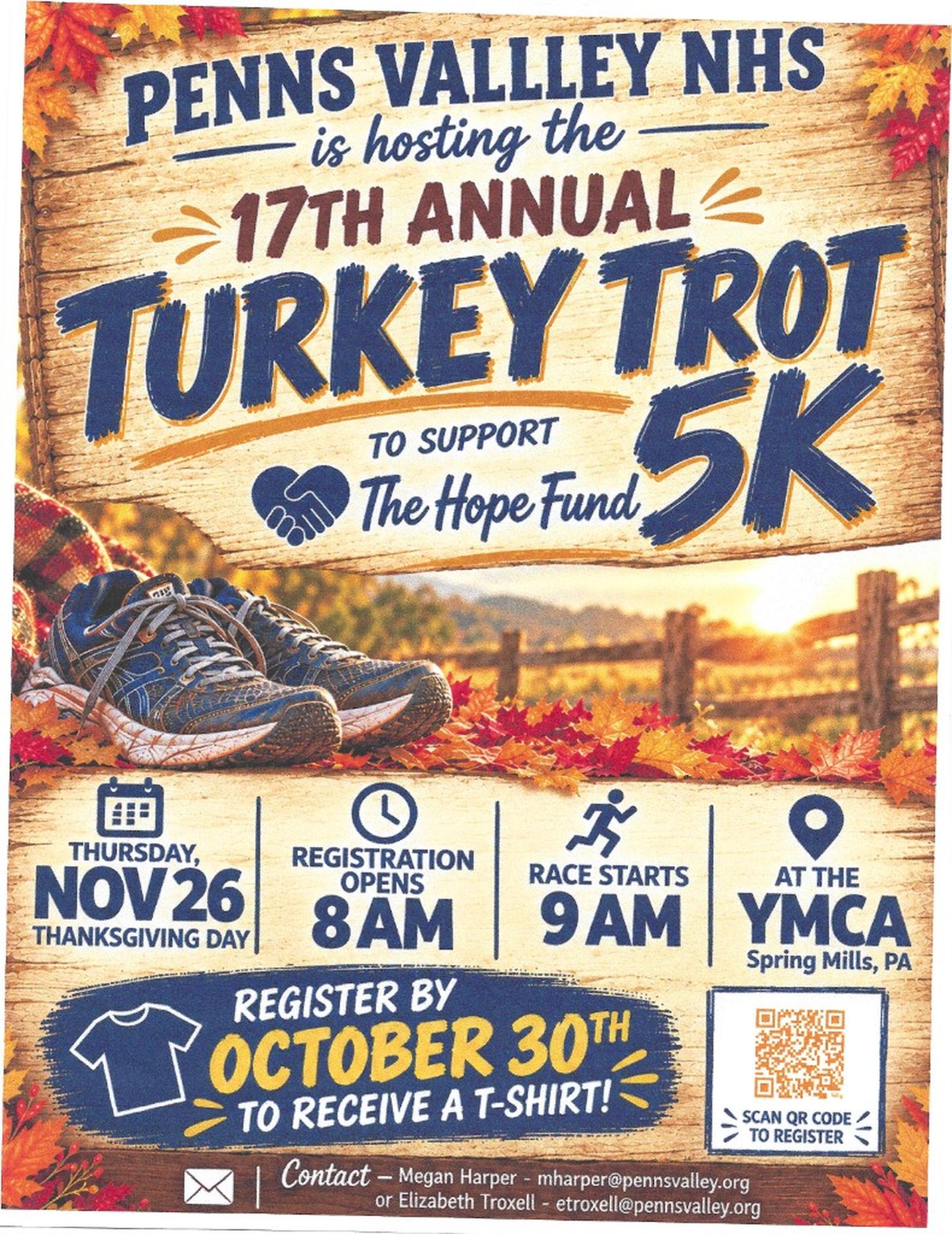 17th Annual Penns Valley Turkey Trot 5K flyer