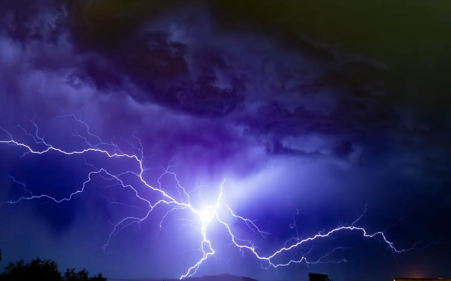 A flash of lightning.
