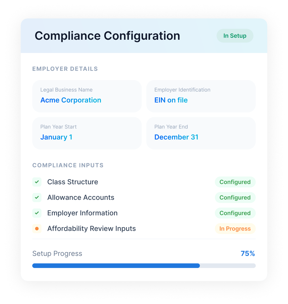 Configure compliance inputs
