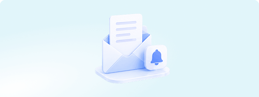 Document in the envelope with bell