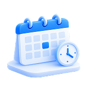 Illustration of a calendar with a clock for payroll timing
