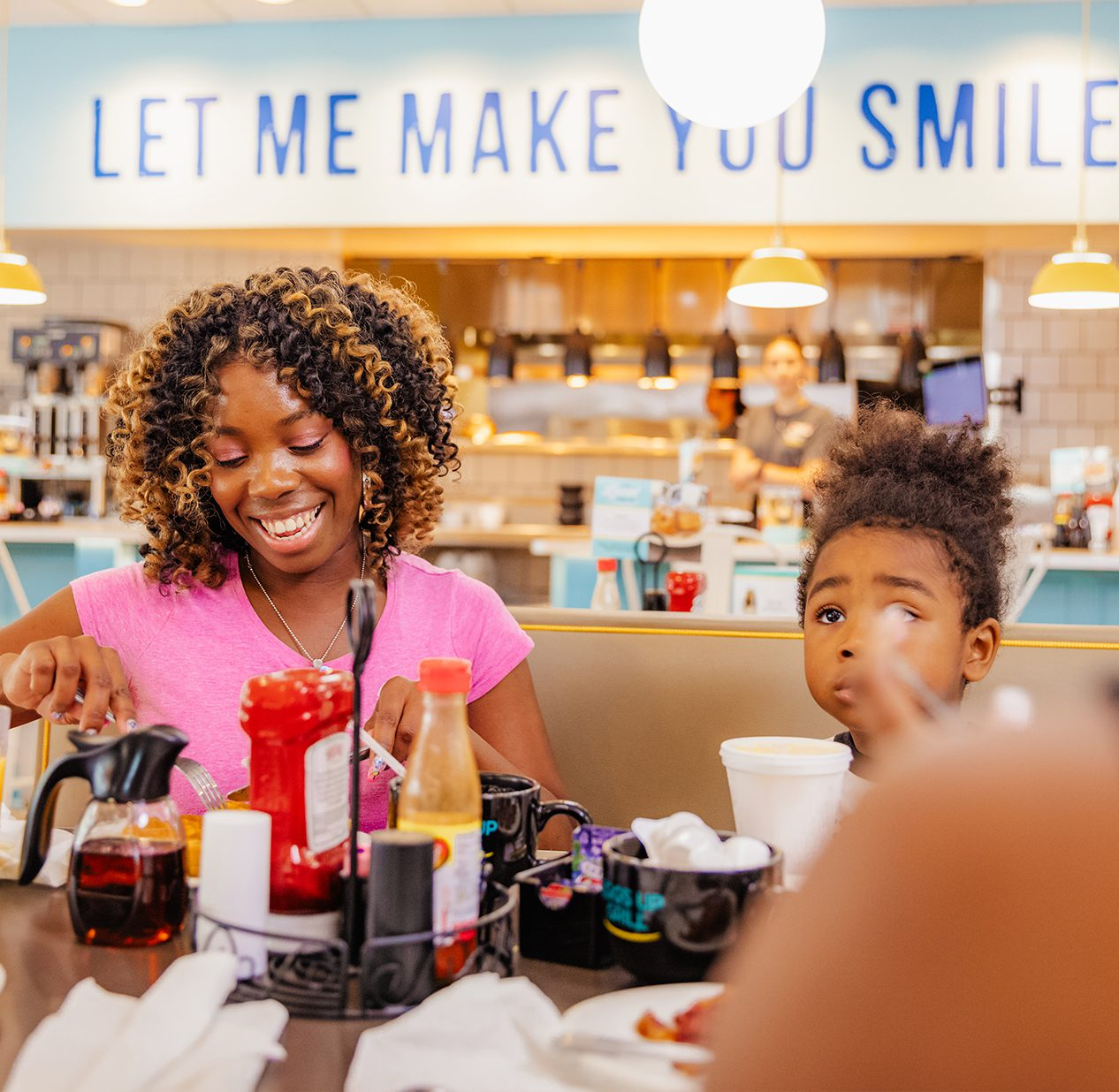 Guest celebrating with a child