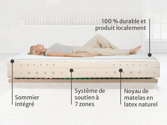 Matelas en latex naturel « Bella-Nuvola » - parfaitement adapté aux silhouettes généreuses