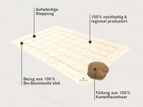 Vorteile der Kamelhaar-Leicht-Bettdecke Cammello