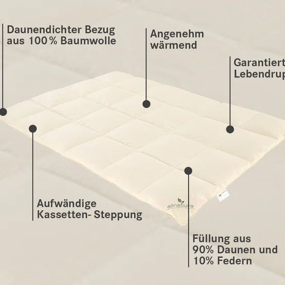Daunen-Bettdecke Ansara - mollig warme, federleichte Winterdecke mit optimalen Isolationseigenschaften