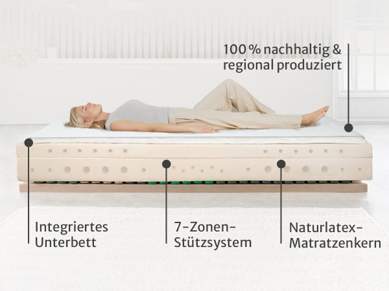 Naturlatex-Matratze "Bella-Nuvola" - optimal auf die kurvenreichere Figur abgestimmt