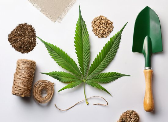 Hanf vom Samen über das Blatt bis zur Faserschnur