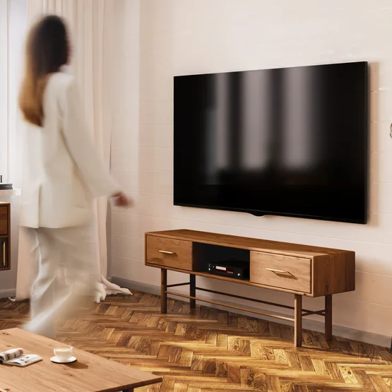 Lowboard “Serea” van allnatura – mid-century charme met moderne verfijning