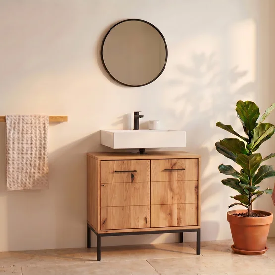 Waschbecken-Unterschrank "Sora" - modern mit urbanem Touch