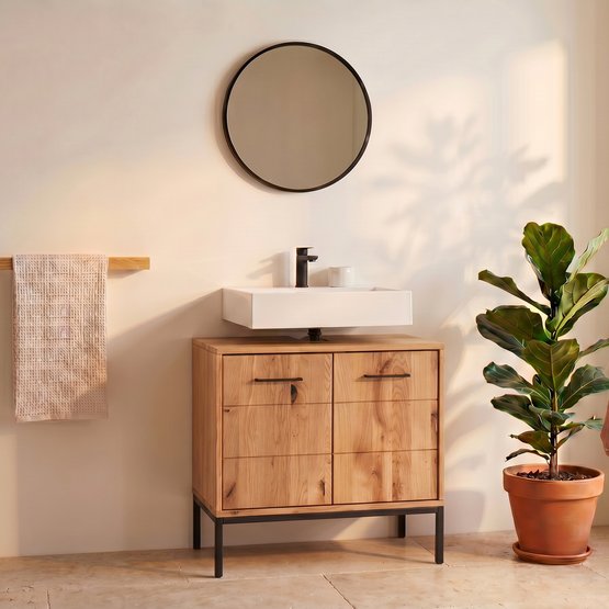 Waschbecken-Unterschrank "Sora" - modern mit urbanem Touch