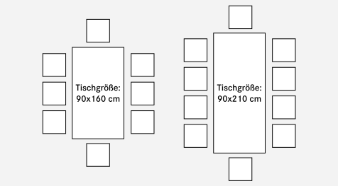 Enge Bestuhlung eckig