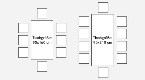 Enge Bestuhlung eckig